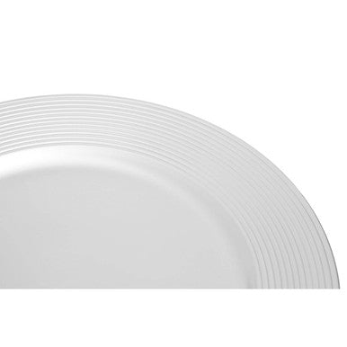 Orsina Dia Silver Charger Plate – Ribbed Rim Modern Table Decor