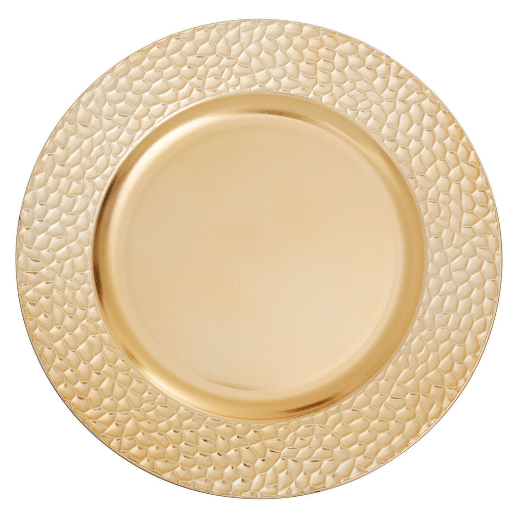 Orsina Gold Charger Plate – Hammered Rim Luxury Dinnerware Decor