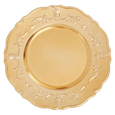 Orsina Gold Finish Baroque Charger Plate – Scalloped Edge Tableware