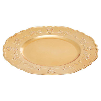 Orsina Gold Finish Baroque Charger Plate – Scalloped Edge Tableware