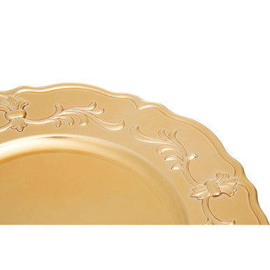 Orsina Gold Finish Baroque Charger Plate – Scalloped Edge Tableware