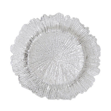 Orsina Reef Charger Plate – Silver Finish Textured Coastal Tableware