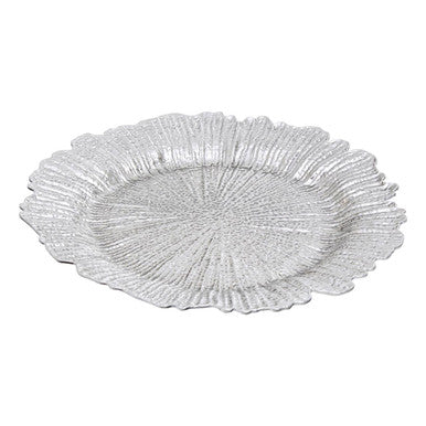 Orsina Reef Charger Plate – Silver Finish Textured Coastal Tableware