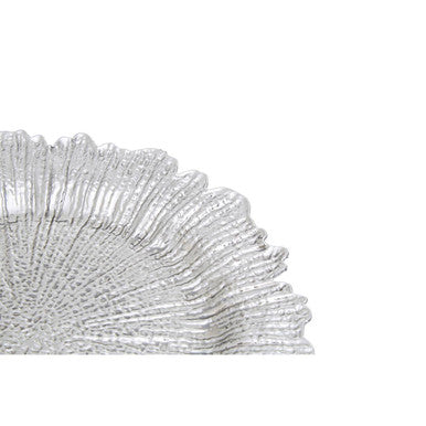 Orsina Reef Charger Plate – Silver Finish Textured Coastal Tableware