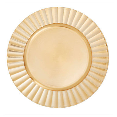 Orsina Gold Finish Wave Charger Plate – Round Luxury Tableware