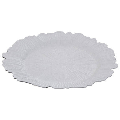 Orsina Dia White Reef Charger Plate – 33cm Coastal Textured Tableware