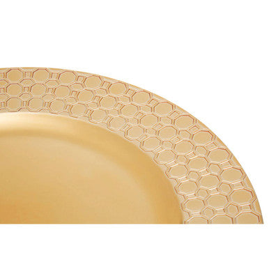 Orsina Gold Honeycomb Charger Plate – Geometric Octagonal Table Decor