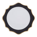 Orsina Dia Black and White Round Charger Plate with Scalloped Edge