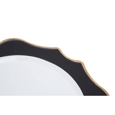 Orsina Dia Black and White Round Charger Plate with Scalloped Edge
