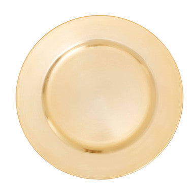 Orsina Dia Gold Finish Flat Style Charger Plate | Luxury Table Decor
