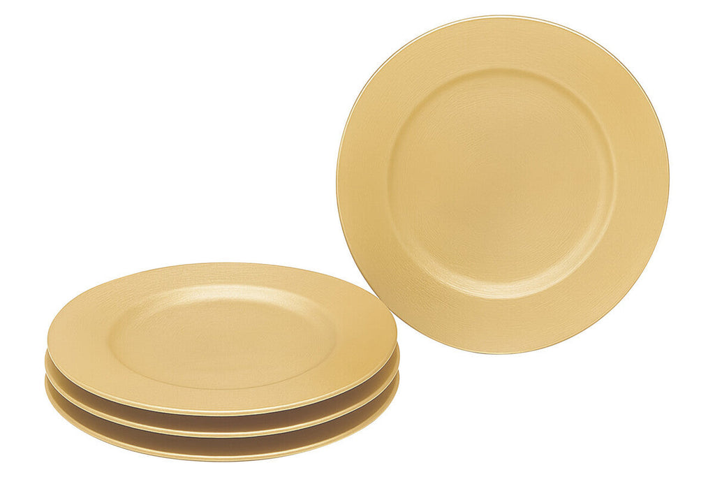 Orsina Dia Gold Finish Flat Style Charger Plate | Luxury Table Decor