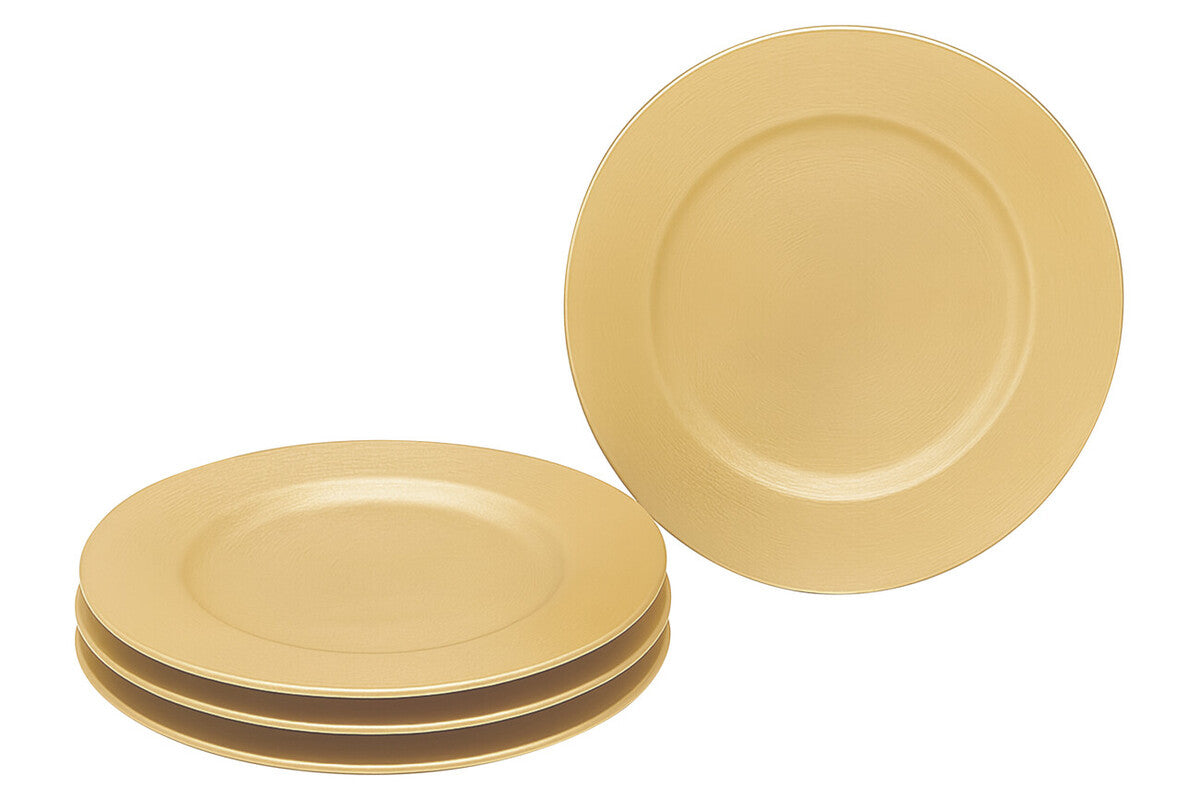 Orsina Dia Gold Finish Flat Style Charger Plate | Luxury Table Decor