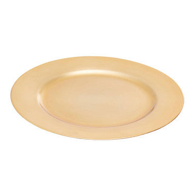Orsina Dia Gold Finish Flat Style Charger Plate | Luxury Table Decor