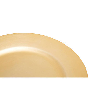 Orsina Dia Gold Finish Flat Style Charger Plate | Luxury Table Decor