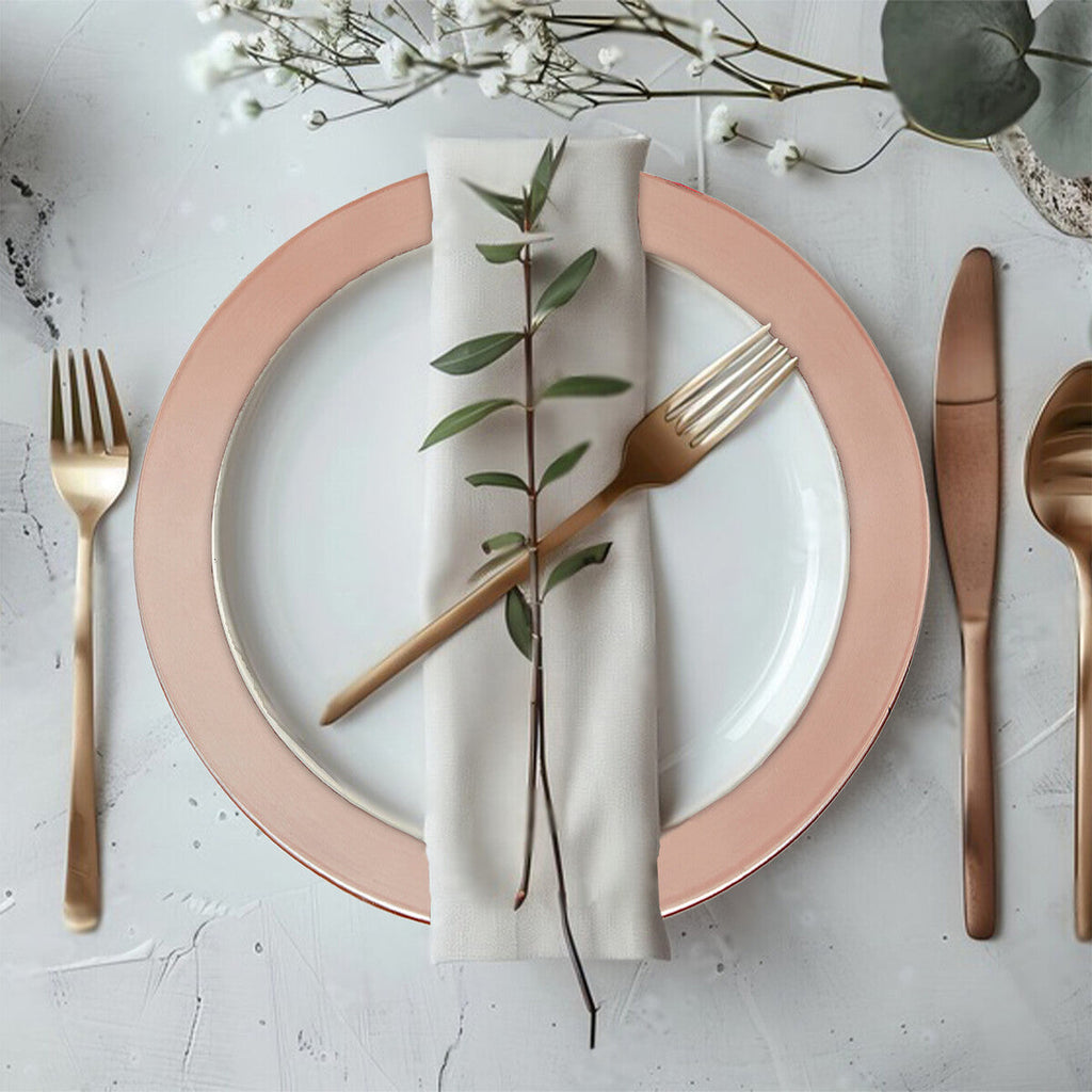 Orsina Dia Rose Gold Finish Charger Plate – Modern Metallic Tableware