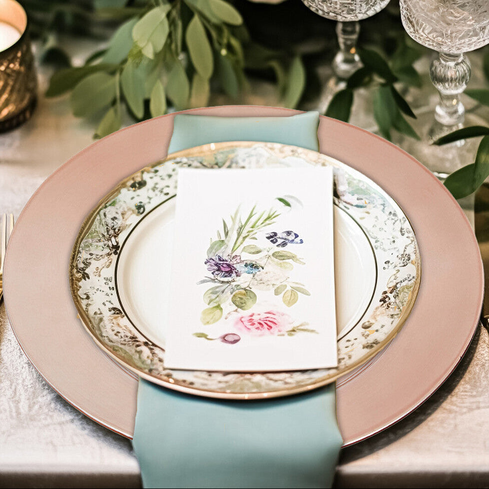 Orsina Dia Rose Gold Finish Charger Plate – Modern Metallic Tableware