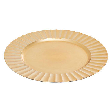 Orsina Gold Finish Wave Rim Charger Plate – Elegant Table Decor