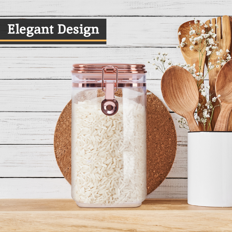 Orsina Gozo 750ml Airtight Glass Storage Jar with Copper Lid