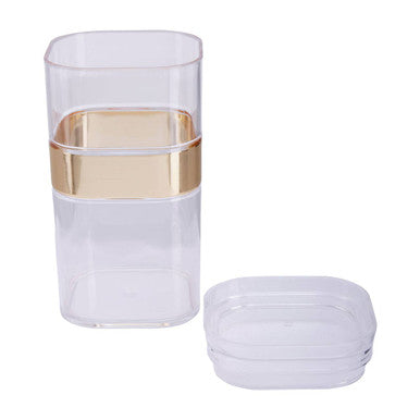 Orsina Gozo Square Airtight Storage Jar - 800ml Clear Plastic Canister