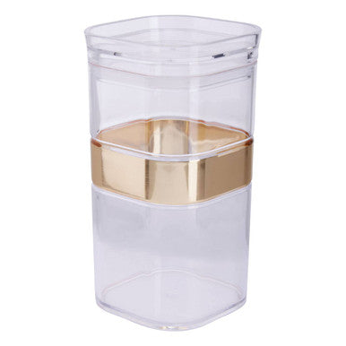 Orsina Gozo Square Airtight Storage Jar - 800ml Clear Plastic Canister