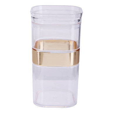 Orsina Gozo Square Airtight Storage Jar - 800ml Clear Plastic Canister