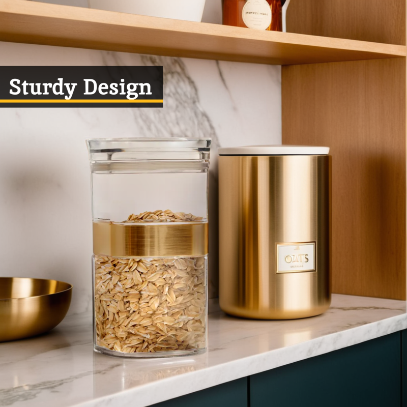 Orsina Gozo 1200ml Square Storage Jar – Airtight Plastic Food Canister
