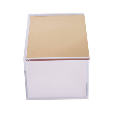 Orsina Gozo Large Clear Acrylic Storage Box with Gold Hinge Lid