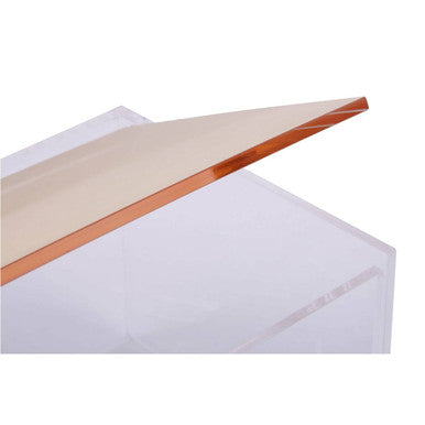 Orsina Gozo Large Clear Acrylic Storage Box with Gold Hinge Lid