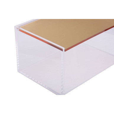 Orsina Gozo Small Clear Acrylic Storage Box with Gold Hinge