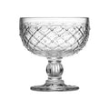 Orsina Knit Sundae Glass Dish – 265ml Floral Embossed Dessert Bowl