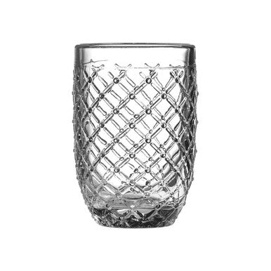 Orsina Knit Highball Glass – 410ml Clear Glass for Cocktails & Water