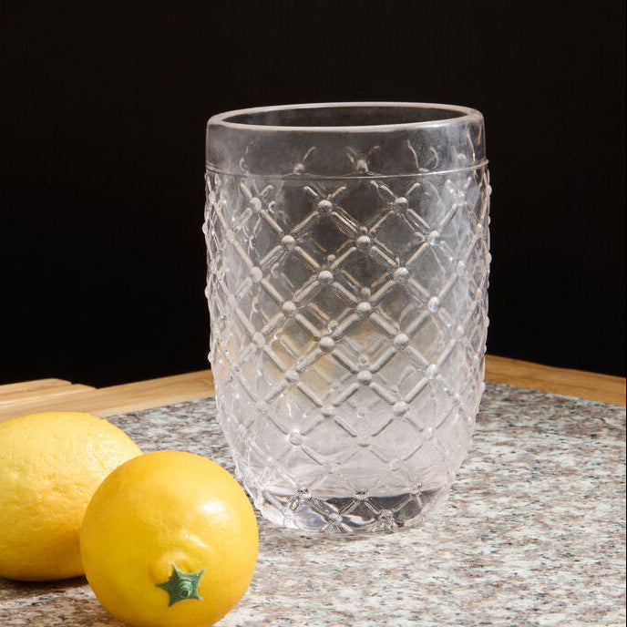 Orsina Knit Highball Glass – 410ml Clear Glass for Cocktails & Water