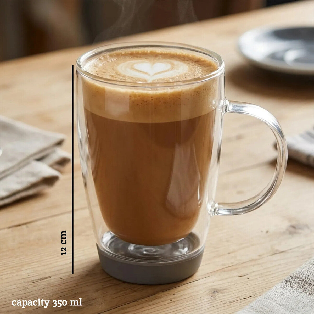 Orsina Amari Double Wall Glass Mug with Silicone Base - 350ml