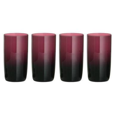 Orsina Purple Highball Glasses – Set of 4 Tall Glass Drinkware