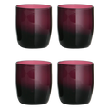 Orsina Purple Glass Tumblers – Set of 4 Durable Contoured Drinking Glasses