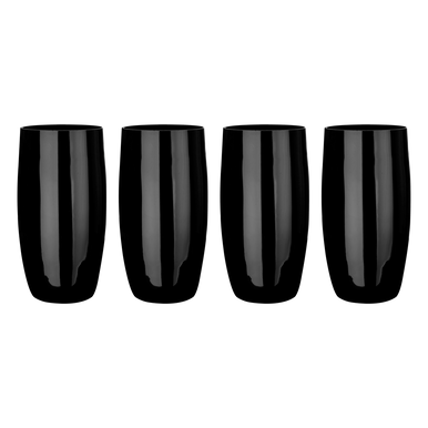 Orsina Black Highball Glasses – Set of 4 Modern Glass Drinkware