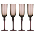 Orsina Tessa Purple Champagne Flutes – Set of 4 Designer Glassware