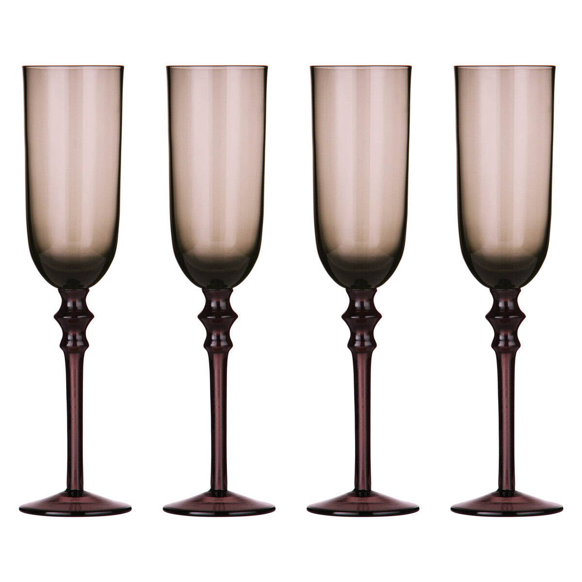 Orsina Tessa Purple Champagne Flutes – Set of 4 Designer Glassware