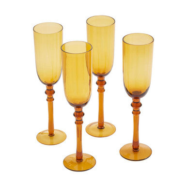 Orsina Tessa Champagne Flutes – Set of 4 Modern Glassware Stemware