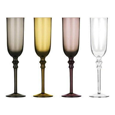 Orsina Tessa Champagne Flutes – Set of 4 Modern Glassware Stemware