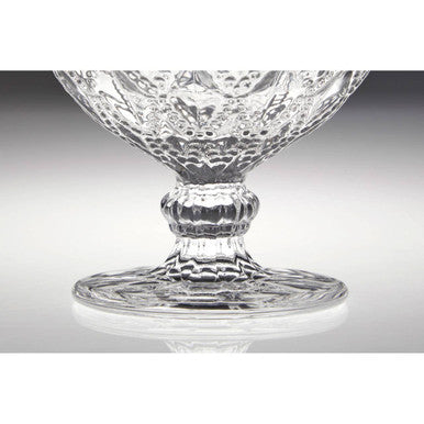 Orsina Clear Glass Sundae Dishes – Set of 2 Embossed Floral Dessert Bowls