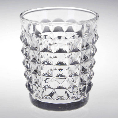 Orsina Pyramid Glass Tumblers – Set of 4 Textured 260ml Drinkware