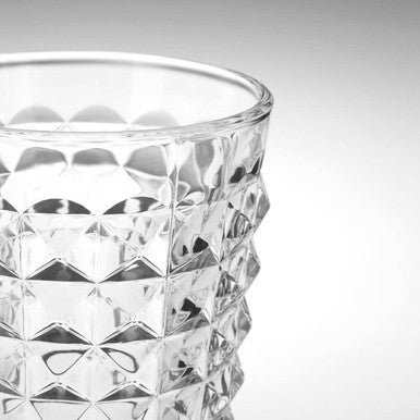 Orsina Pyramid Glass Tumblers – Set of 4 Textured 260ml Drinkware