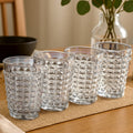 Orsina Pyramid Highball Glasses – Set of 4 Textured Glass Tumblers