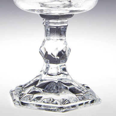 Orsina Pyramid Wine Goblets – Set of 4 Embossed Glass Stemware