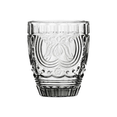 Orsina Imperial Smoked Glass Tumbler – Embossed Drinking Glassware