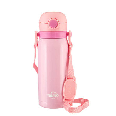 Orsina Mimo Kids Water Bottle – Pink Insulated Bottle with Straw