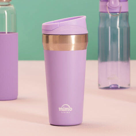 Orsina Lilac Travel Mug – 380ml Double-Walled Stainless Steel Cup