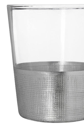 Orsina Apollo Clear Glass Tumblers – Set of 4 Textured Drinking Glasses