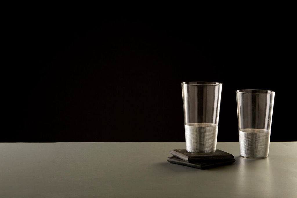 Orsina Apollo Highball Glasses – Set of 4 Vertical Patterned Glassware